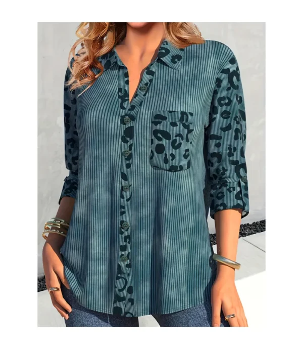 Plus Size Leopard Print Blouse