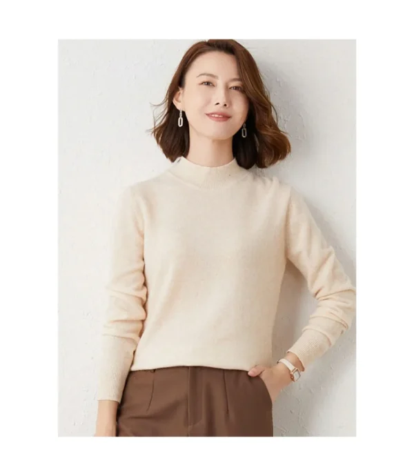 Plus Size Women High Collar Sweater