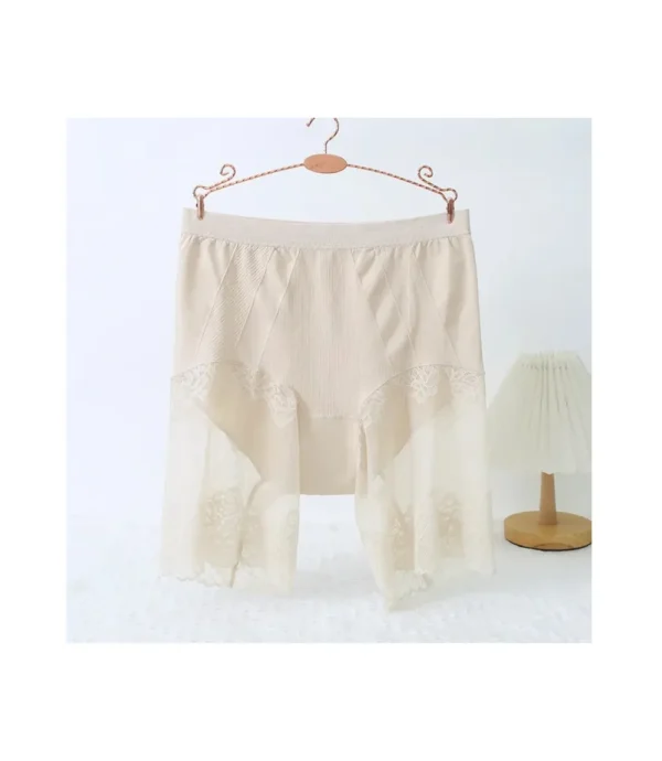 Women's Plus Size Lace Shorts Under Skirt Fashion Beige