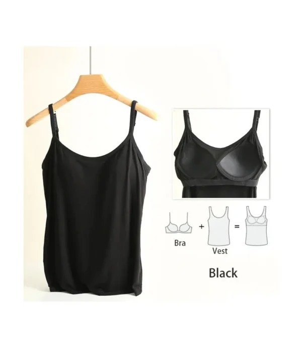 plus size tank top with built in bra Black