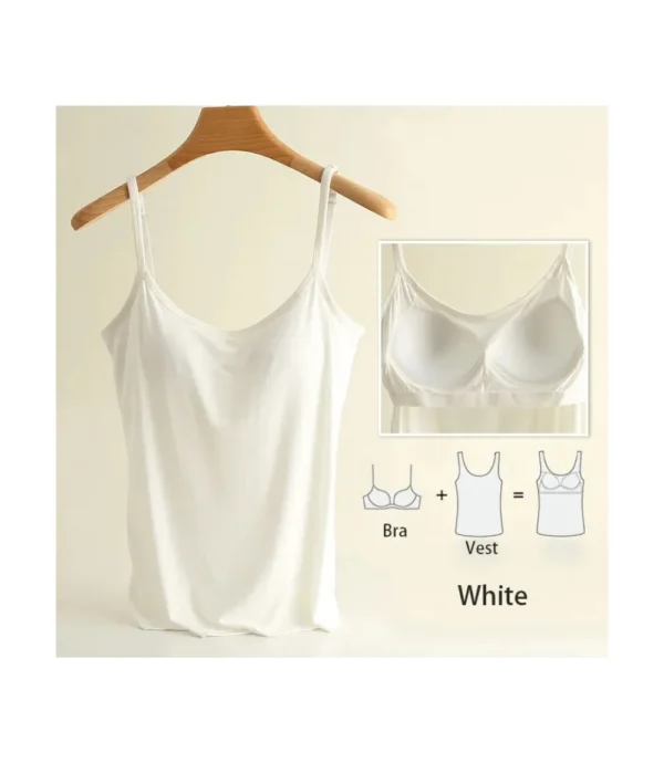 plus size tank top with built in bra White