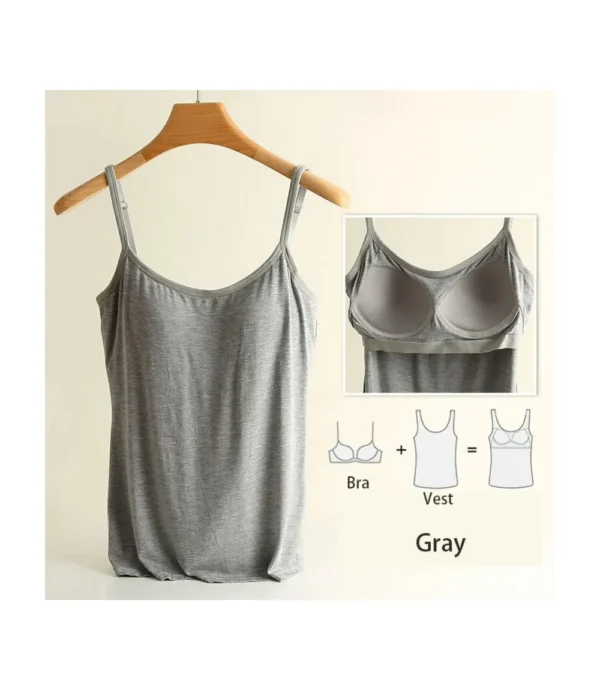 plus size tank top with built in bra Grey