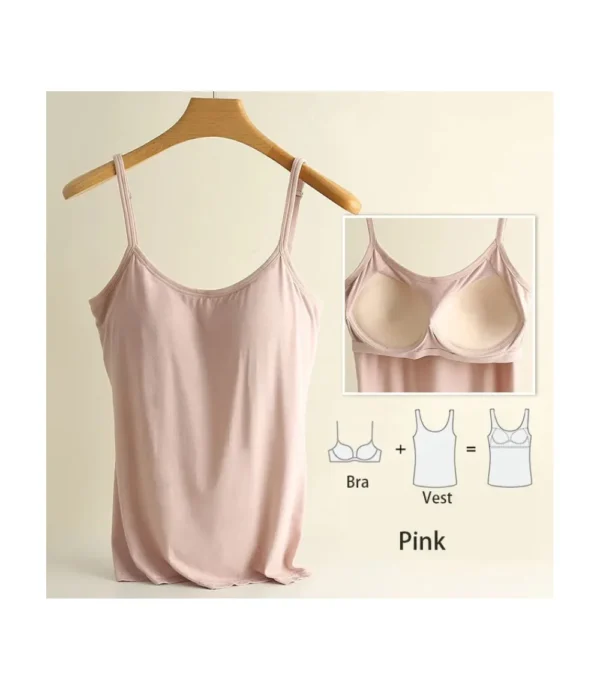 plus size tank top with built in bra Pink